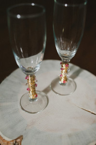 Wire Wrapped Champagne Glasses by Lisa Eaton