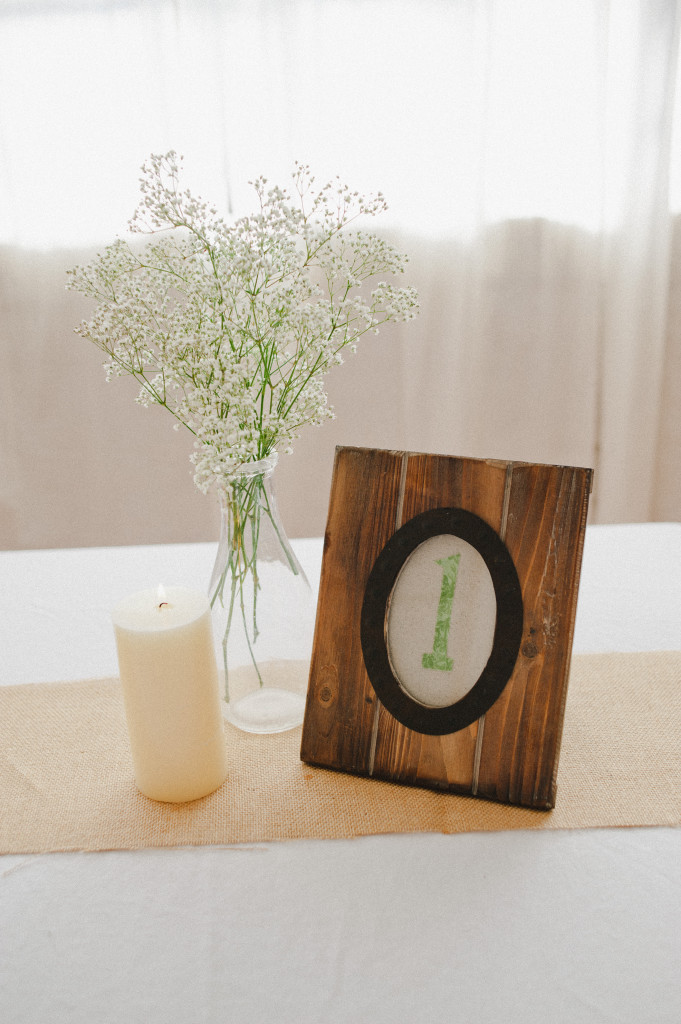 Thrift store picture frames for wedding table numbers