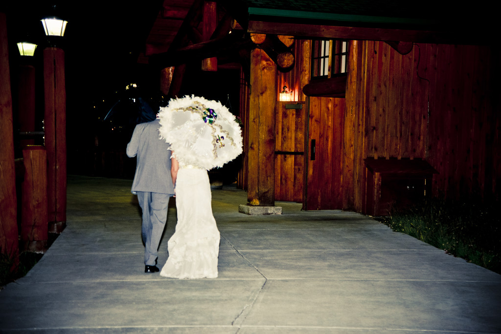 Picture of a bride and groom"s grand exit from Timber Ridge in Keystone, Colorado