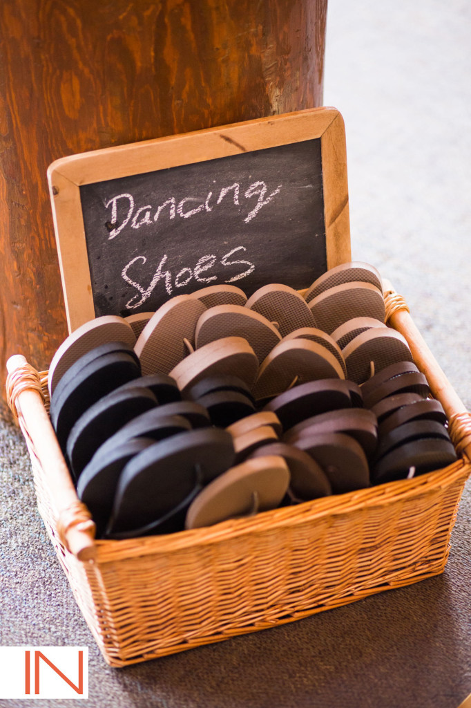 picture of flip flops for guests to dance in